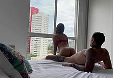 damn, my friend's hot latina babe came over in white panties to fuck my big cock