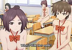 check out these cute anime schoolgirls stripping bare