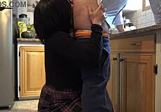 milf wife rims ass hardcore kitchen lick big tits cumshot slut