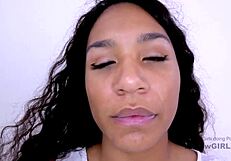 Think this dark skin model stays professional during her audition fuck on sofa?