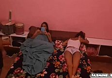 POV Outdoor Anal with Petite Latina Teen Next to Friend