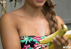 pussy crams bananas bent over deepthroat cowgirl interracial cumshot facial