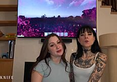Stepsis Awlivv and BFF Bella Blu Wrestle Over My Thick Cock in Bedroom Battle