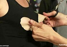 bound tattoo slut takes brutal anal banging in shop