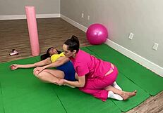 the arab mistress massages her big ass slave then licks pussy with dildo toys