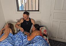 Stepmom Shares Bed with Stepsons Fucks Stepdaughter