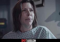 busty milf tempts teen patient with her huge tits before doctor joins the hardcore group fuck