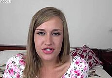 i'm april brookes that cute 19yo blonde next door givin pov bj n takin messy facial