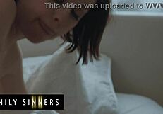 naughty step aunt's wet shaved pussy tempts lazy step nephew to fuck her out