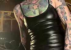 Milf Hotink4u rides huge dildo to squirting orgasm with pierced wet clit