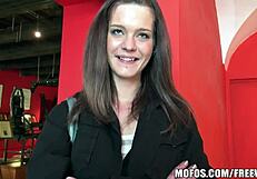 picked up natural czech brunette model bent over outdoors in lingerie thong and panties