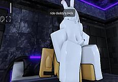 breeding cute bunny ladyboy's tight hole