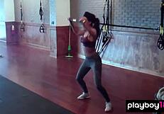 Petite Latina Jessica Burciaga Strips Lingerie Off Big Natural Tits