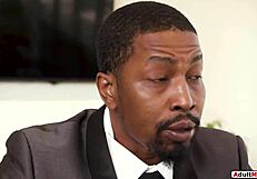 SMALL TITS ASSISTANT ANAL POUNDED BY BLACK BOSS MONSTER COCK!