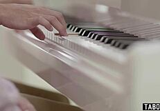 Busty Bunny Madison's piano lessons turn into hardcore student tit-fuck frenzy!