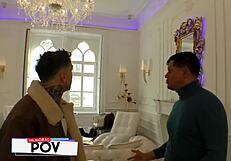 What happens when two studs double team Ukrainian model Josephine's big pussy?