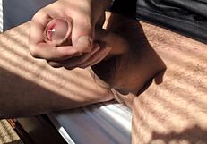 Solo homemade close-up big cock masturbation in bed