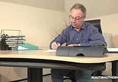 Hey, old boss, why fuck skinny teen at job interview?