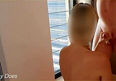 Husband's Monster Cock Explodes Cumshot on Shaved Milf Wife's Face After Suck