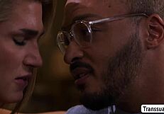 yo this shemale gets bareback pounded by a drunk black guy in wild anal action