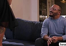 yo this shemale gets bareback pounded by a drunk black guy in wild anal action