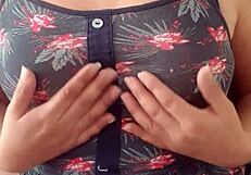 me stuffing dildo deep in my pussy lips while flexing muscles!!