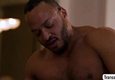 yo this shemale gets bareback pounded by a drunk black guy in wild anal action