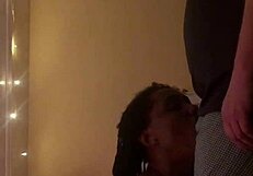 Homemade Ebony Slut Sucks Black Cock Like a Pro!