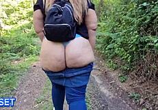 Sexo En El Bosque Con Gordibuena De Enorme Culo Bent Over Big Cock