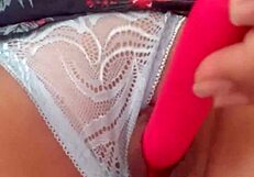 me stuffing dildo deep in my pussy lips while flexing muscles!!