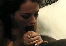 Bending over she takes his huge cock deep after warming up with toys