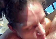 Slim Thick Trashy Hooker Fucked Publicly Takes Facial!