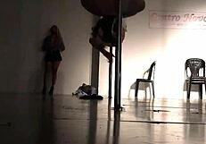 The Argentine doctorita grabs the pole for a steamy striptease undress in hospital.