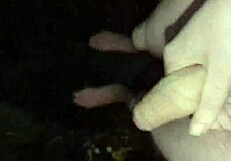 freezing solo monster cock jerk outdoors!