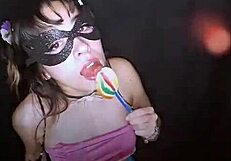 bonneyuwu teases playfully sucking lollipop for eleven long minutes