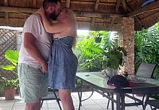 Creampie Fucking Best Friend's Wife on Patio at Work