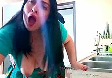 amateur couple dives into passionate kitchen sex adventure