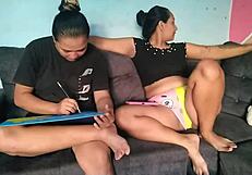 blackmails horny colombian friend into ass licking and pussy orgasm homemade