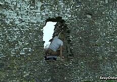 Ever watched big tits mature pissing outdoors in this hot compilation then shower?