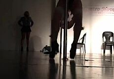 The Argentine doctorita grabs the pole for a steamy striptease undress in hospital.