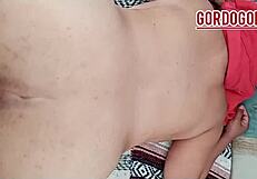 Fat big ass tits slut taken anal by lover bent over hard.