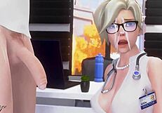 mercy sucks cock deep in intense blowjob session
