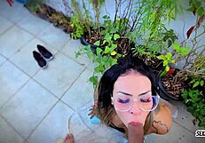 Prostitute Sucks Monster Cock POV in Public Facial Cumshot