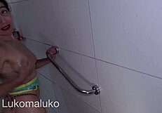 Horny stepmom addicted to anal gets fucked in shower by huge cock.