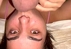 called my hot redhead friend for double pussy fuck action on guy amateur style