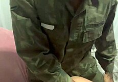 a slutty milf fucks navy guy in front of me and he creampies her