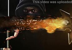 black gang drenches skinny teen babe in hot piss