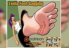 Leela's feet choke deep down your gagging throat teasingly?