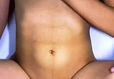 I shared a naughty laugh with stepdad's best friend in the kitchen before we kissed