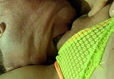 Latina milf in lingerie masturbates big cock at hotel.